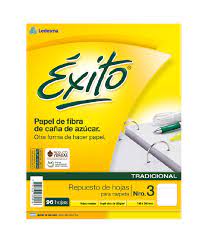 EXITO Repuesto N°3 TRADICIONAL x96hojas CUADRICULADAS