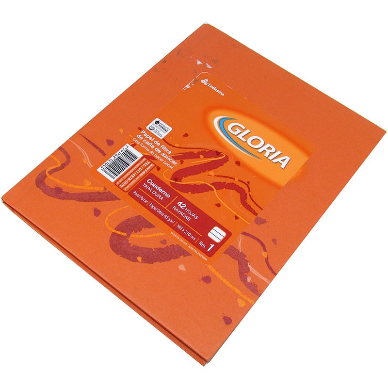 GLORIA Cuaderno tapa dura (sin forrar) x48hojas