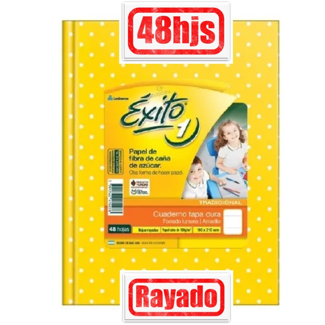 EXITO Cuaderno Rayado x48 Amarillo Lunares