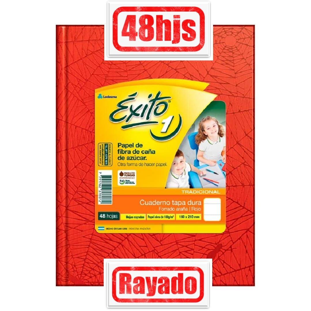 EXITO Cuaderno Rayado x48 Rojo