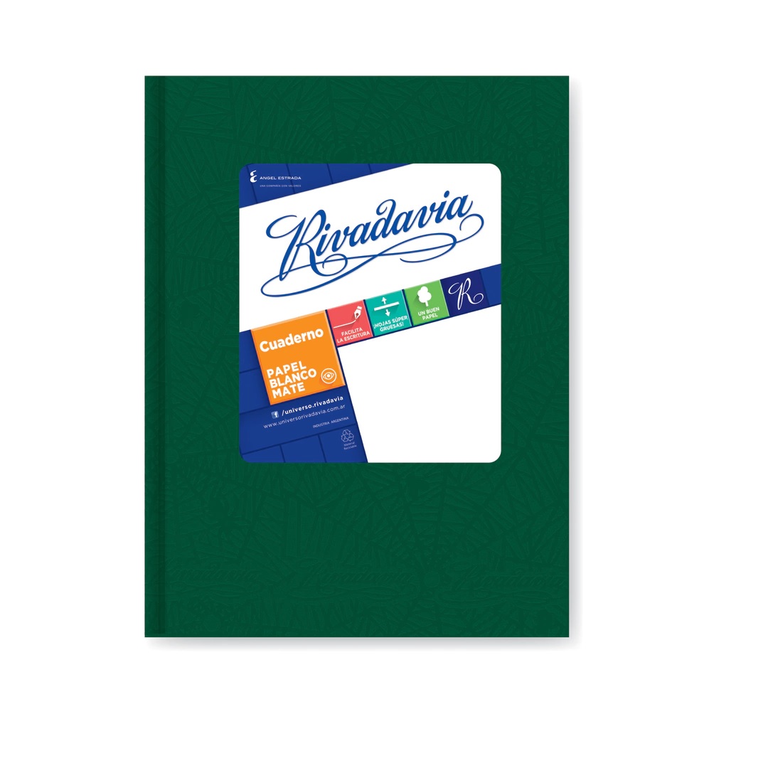 RIVADAVIA Cuaderno Tapa Dura x50 Araña verde