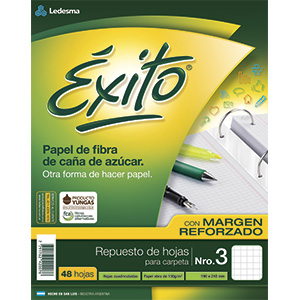 EXITO Repuesto N°3 margen reforzado x48hojas RAYADAS