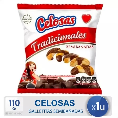 CELOSAS Galletitas Bananitas semibañadas en chocolate x110gr